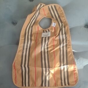 Burberry Tan and Black Striped Bib
